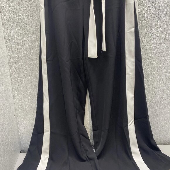 NEW IMPERIAL Side Contrast Stripe Belted Pants Size XS Black/White trousers - Picture 8 of 10